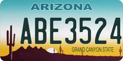 AZ license plate ABE3524