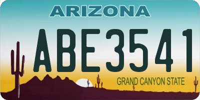 AZ license plate ABE3541
