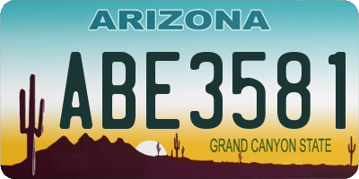 AZ license plate ABE3581