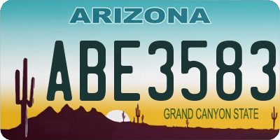 AZ license plate ABE3583