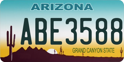 AZ license plate ABE3588