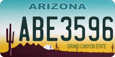 AZ license plate ABE3596