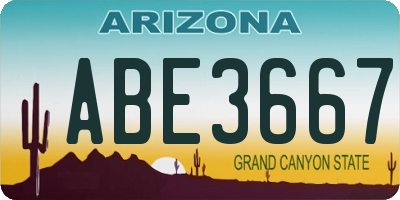 AZ license plate ABE3667