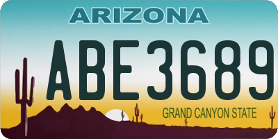 AZ license plate ABE3689