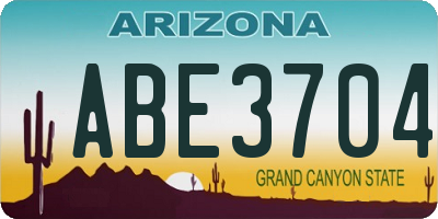 AZ license plate ABE3704