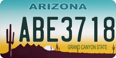 AZ license plate ABE3718
