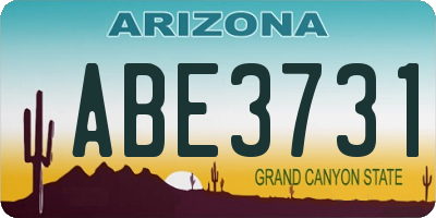 AZ license plate ABE3731