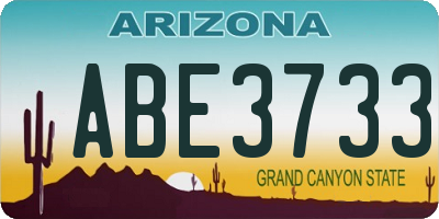 AZ license plate ABE3733