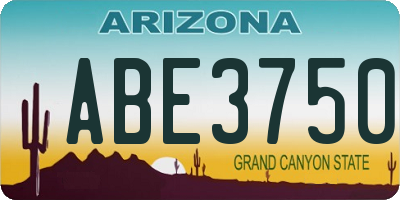 AZ license plate ABE3750