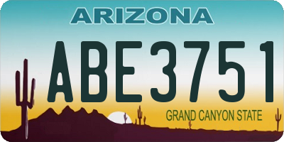 AZ license plate ABE3751