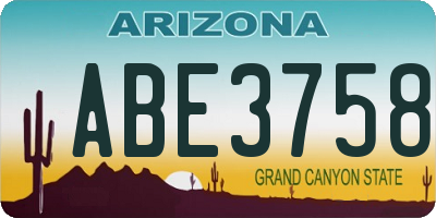 AZ license plate ABE3758