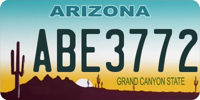AZ license plate ABE3772