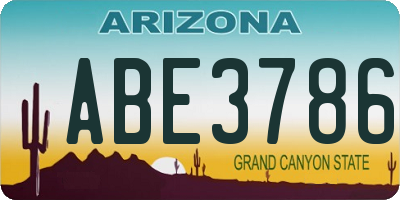 AZ license plate ABE3786