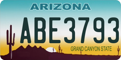 AZ license plate ABE3793