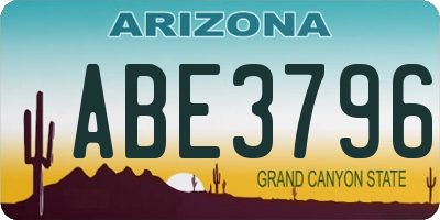 AZ license plate ABE3796