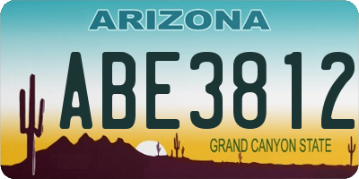 AZ license plate ABE3812