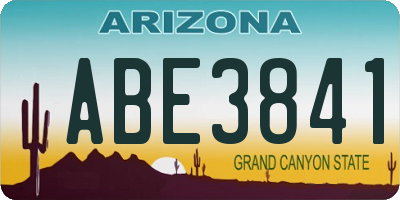 AZ license plate ABE3841