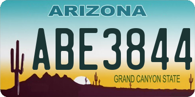 AZ license plate ABE3844