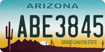 AZ license plate ABE3845