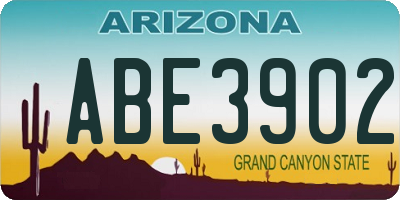 AZ license plate ABE3902