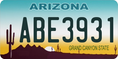 AZ license plate ABE3931