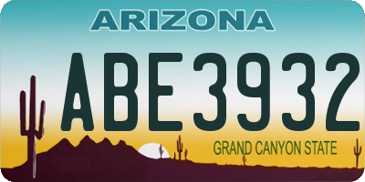 AZ license plate ABE3932