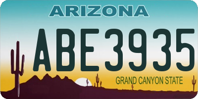 AZ license plate ABE3935