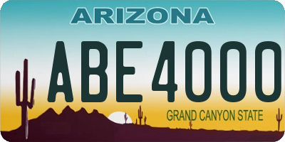 AZ license plate ABE4000