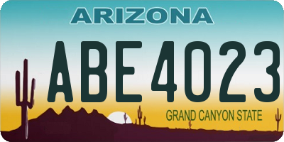 AZ license plate ABE4023