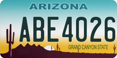AZ license plate ABE4026