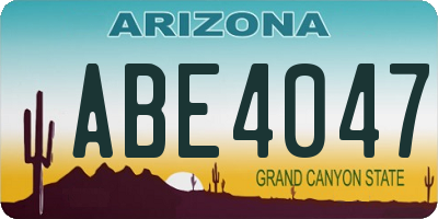 AZ license plate ABE4047