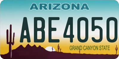 AZ license plate ABE4050