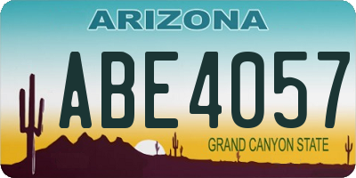 AZ license plate ABE4057