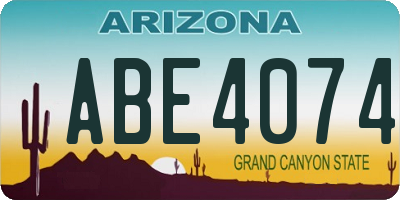 AZ license plate ABE4074