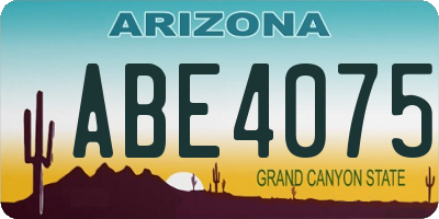 AZ license plate ABE4075