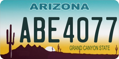 AZ license plate ABE4077