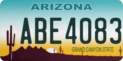 AZ license plate ABE4083