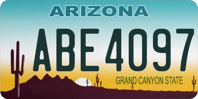 AZ license plate ABE4097