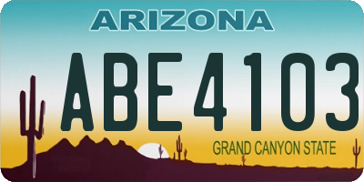 AZ license plate ABE4103