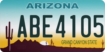 AZ license plate ABE4105