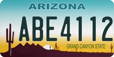 AZ license plate ABE4112