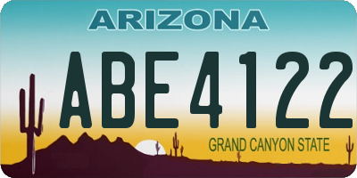 AZ license plate ABE4122