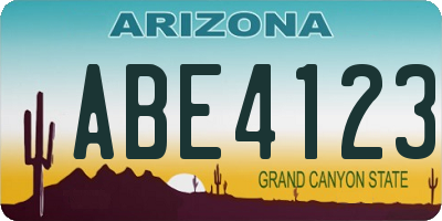 AZ license plate ABE4123