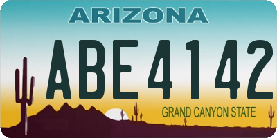 AZ license plate ABE4142