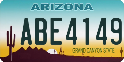 AZ license plate ABE4149
