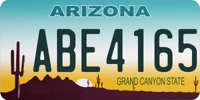 AZ license plate ABE4165