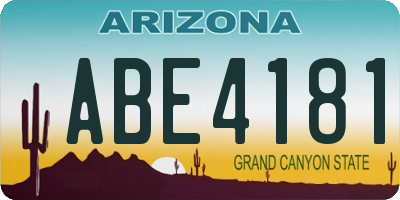 AZ license plate ABE4181