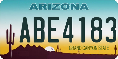 AZ license plate ABE4183