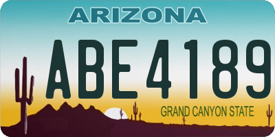 AZ license plate ABE4189