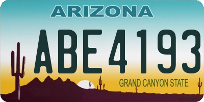 AZ license plate ABE4193